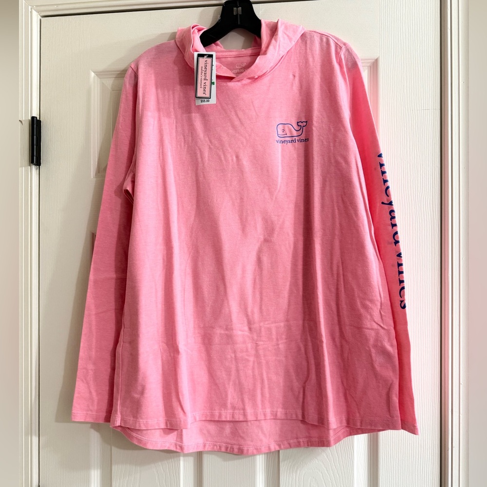 Vineyard Vines Pink Long Sleeve Tee with Hood